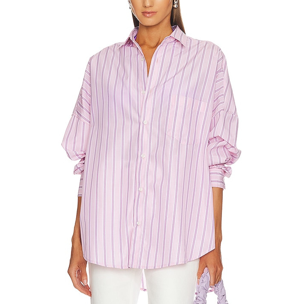 Blanca Line Pink & White Striped Button-Down Shirt